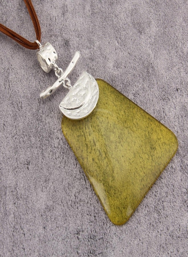Bjesinmo Bohemian Necklaces for Women Boho Statement Necklace Long Big Pendant Necklaces Leather Vintage Necklace Silver Pendant Necklace - Image 2